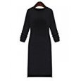 YesFashion Long Sleeve Dress - Black 3XL