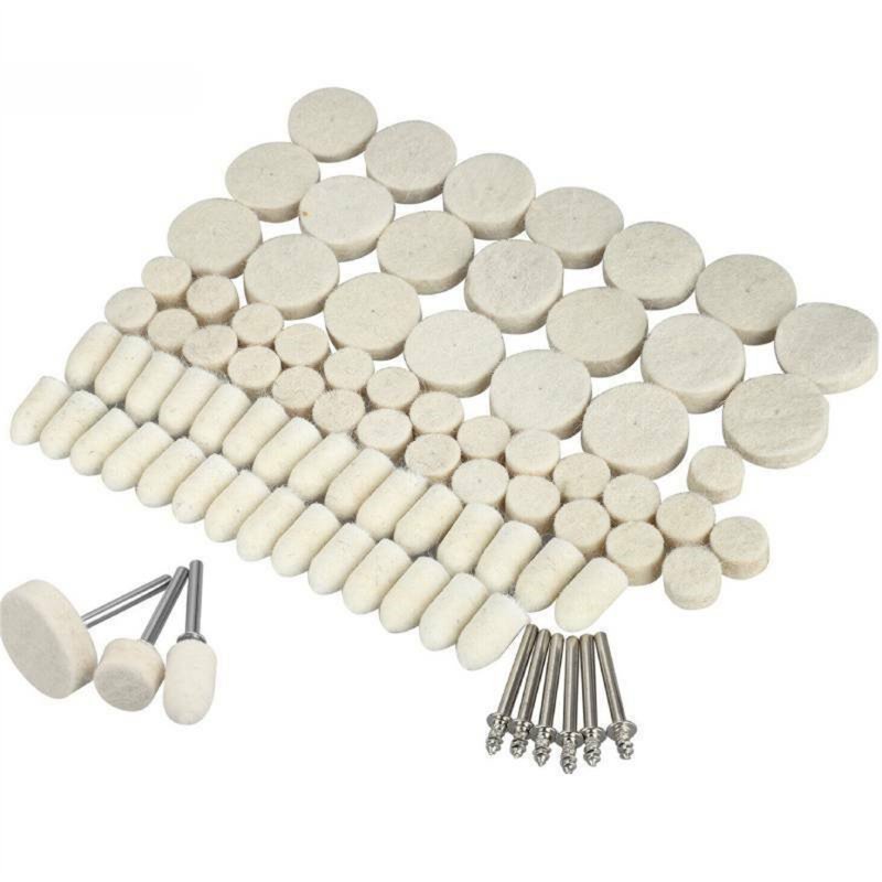 88Pcs Felt Polishing Buffing Wheel Set For Electric Polishing Machine, Wool Felt Polishing Tips Wheel With 1/8