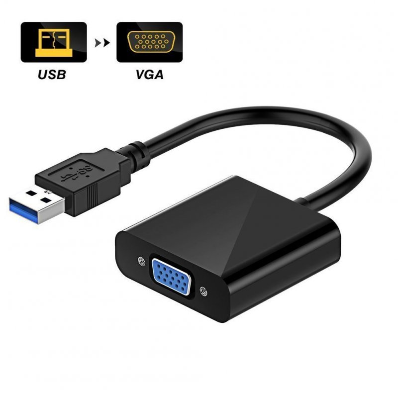 USB 3.0 to VGA Adapter USB to VGA Video Graphic Card Display External Cable Adapter for PC Laptop 