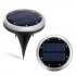 8Leds Solar Powered Paving Light High Brightness Underground Buried Lamps for Garden Lawn Silver cover   white light