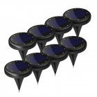 8Leds Solar Powered Paving Light High Brightness Underground Buried Lamps for Garden Lawn Black cover   warm light