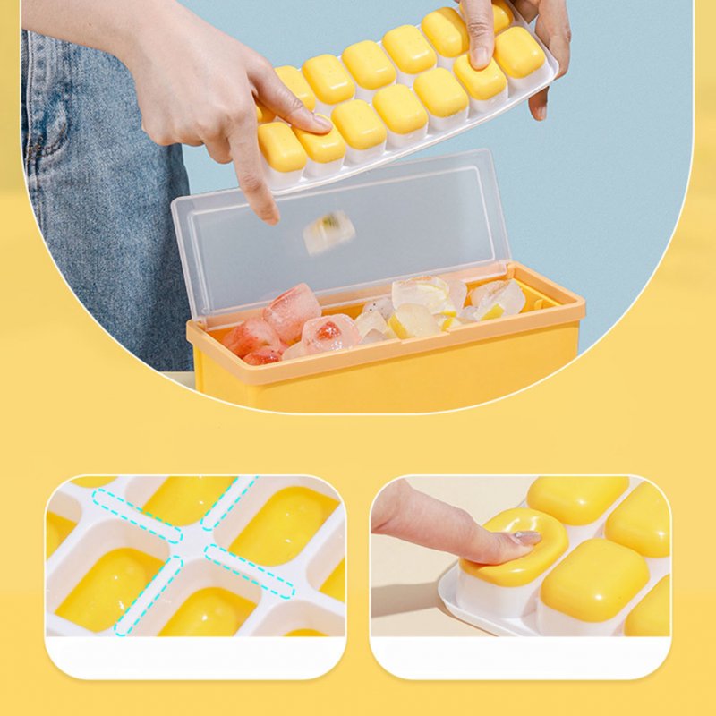 3-layer Creative Ice Cube Tray With Lid Stackable Silicone Plastic Ice Trays With Storage Ice Box For Home Kitchen 