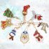 8Pcs DIY Christmas Series Diamond Painting Keychain Hanging Pendant 8 pcs