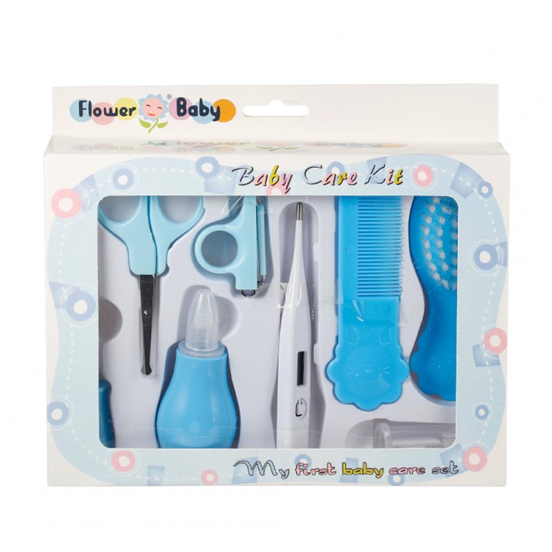 8Pcs/Set Baby Infant Kids Multifunction Nail Hair Care Thermometer Grooming Brush Kit