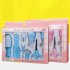 8Pcs Set Baby Kids Nail Hair Health Care Set Thermometer Nose Cleaner Safety Tools Newborn Baby Care Grooming Brush Kit blue
