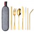 8Pcs Set Stainless Steel Drinking Straw Knife Fork Spoon Chopsticks Cutlery Set for Travel Silver