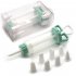 8Pcs Set Transparent Confectionary Cookie Tips Cream Nozzle DIY Pastry Syringe Extruder Kitchen Gadget As shown