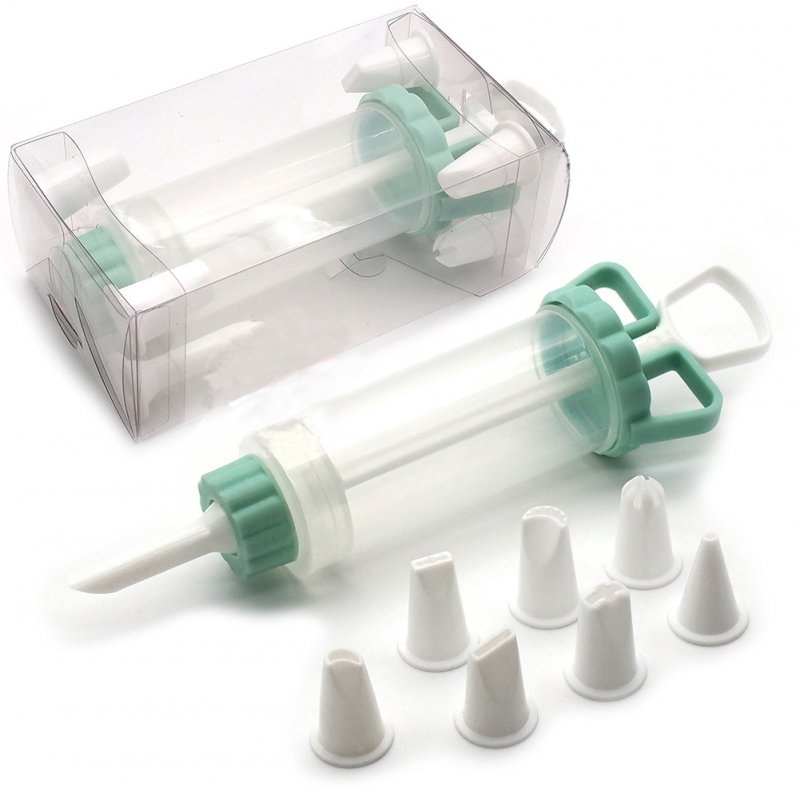 8Pcs/Set Transparent Confectionary Cookie Tips Cream Nozzle DIY Pastry Syringe Extruder Kitchen Gadget As shown