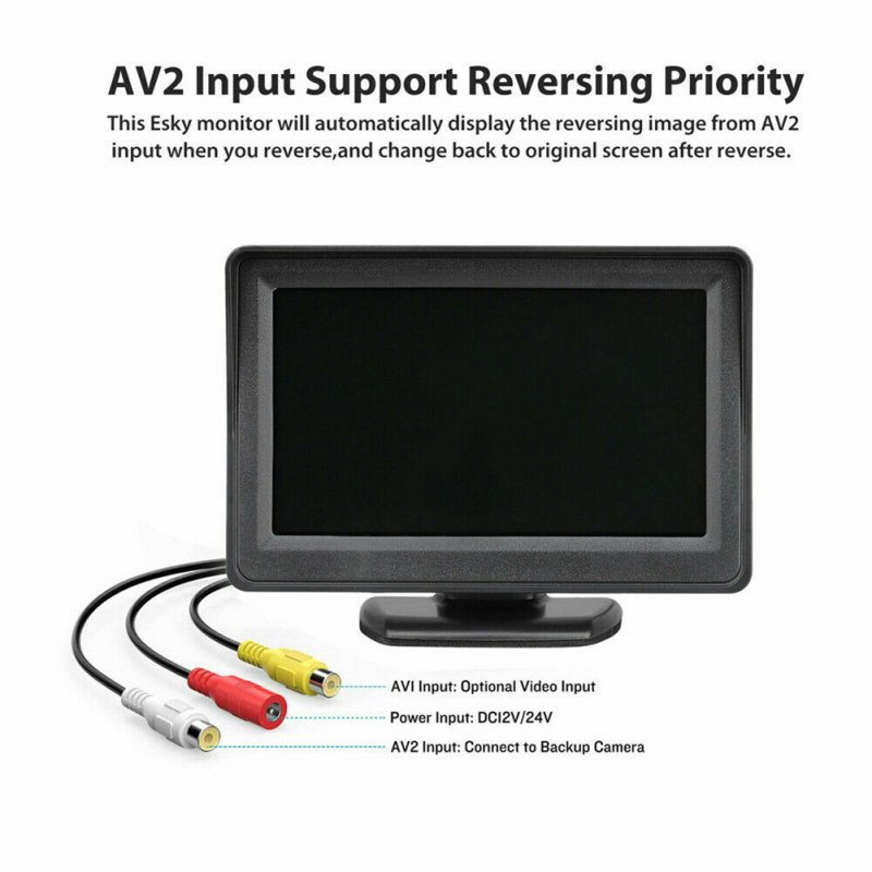 Car Backup Camera Rear View HD Parking System Night Vision with 4.3-inch LCD Monitor 