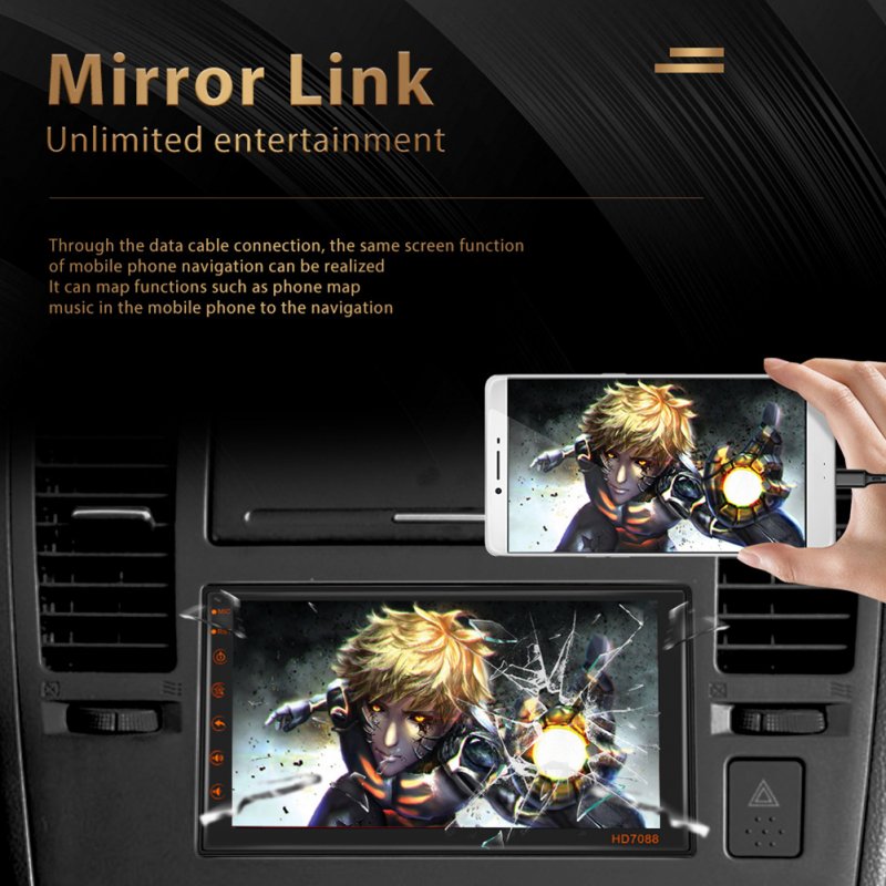 7-inch Car Multimedia Player Kit Android 11 Central Control Navigation Reversing Displa WiFi 2+16G with 4 light camera