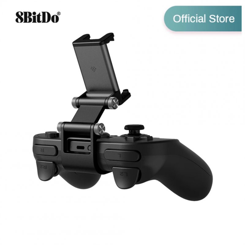 8bitdo Mobile Phone Holder Gaming Clip Dual-axis Adjustable Bracket Compatible For Pro 2 Controller Handle black