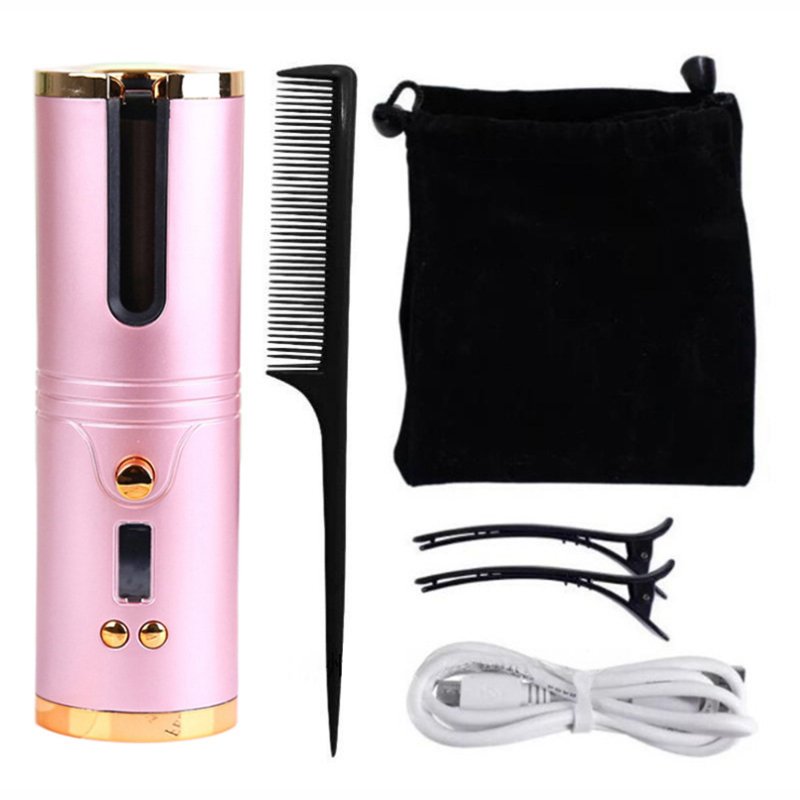 Portable Automatic Curling Iron Multipurpose Fast Heating Smart Cordless Usb Electric Hair Curler Styling Tool Gold