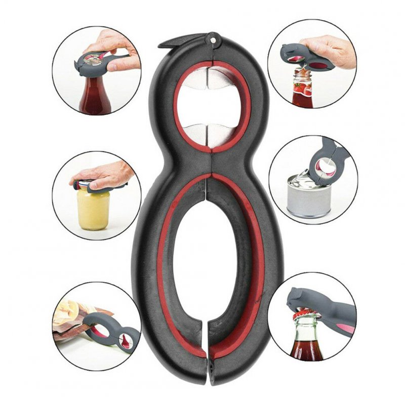 Multi-Tool 6 in 1 Bottle Soda Soup Can Jelly Jar Opener off Remover 