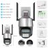 8mp Wifi Camera Dual Lens 8x Zoom Binocular Wireless Camcorder Waterproof Dome HD Surveillance Monitor Grey EU Plug