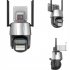 8mp Wifi Camera Dual Lens 8x Zoom Binocular Wireless Camcorder Waterproof Dome HD Surveillance Monitor Grey EU Plug 64G