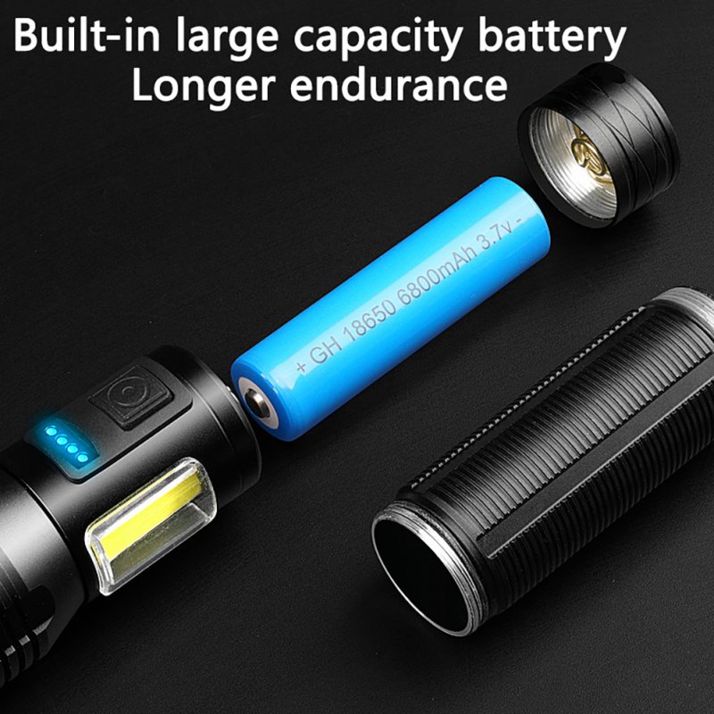 LED Flashlight Super Bright Magnetic Flashlight USB Fast Charging Waterproof Torch For Home Outdoor Camping Hiking 
