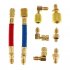 8pcs Car Air Conditioner Refrigeration R134A R12 Converting Adapter Hose Set Kits Air Condition Adapters Connector Hose Blue red