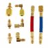 8pcs Car Air Conditioner Refrigeration R134A R12 Converting Adapter Hose Set Kits Air Condition Adapters Connector Hose Blue red