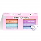 8pcs Glitter Highlighter Pen Set Drawing Writing Marking Highlighter Pen
