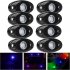 8pcs Rock Lights IP67 Waterproof High Power Underbody Neon Trail Lights Underglow  Lights For Off road Truck Car Boat Atv Suv green light