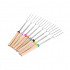 8pcs set Barbecue  Fork  With  Wooden  Handle Grill Needle Kit For Outdoor Camping Picinic Non woven drawstring pocket