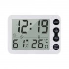 9 2 6 7 1 2cm Smart Thermometer Temperature Humidity Monitor Clock Alarm Timer C F Indoor LCD Screen Hygrometer  white