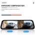 9 66 Inch Mirror Dash Cam Front Rear 1080P Camera IPS Touch Screen 150   Wide View Split Screen Driving Recorder Black