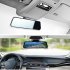 9 66 Inch Mirror Dash Cam Front Rear 1080P Camera IPS Touch Screen 150   Wide View Split Screen Driving Recorder Black