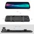 9 66 Inch Mirror Dash Cam Front Rear 1080P Camera IPS Touch Screen 150   Wide View Split Screen Driving Recorder Black