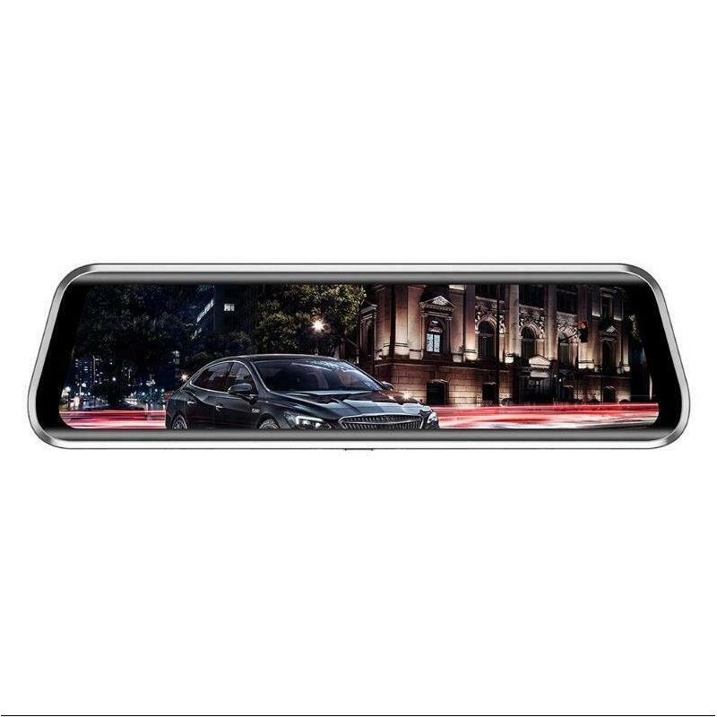 9.66 Inch Touch Car Rearview Mirror DVR Camera 2.5D IPS 1280*480 screen + full screen touch Support 1080p front recording 2MP camera 9.66 inch screen Dashcam dash cam T900 black