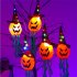 9 8ft 5pcs Halloween Led Pumpkin String Light Outdoor Waterproof Colorful Glowing Witch Hat Curtain Lights Colorful light