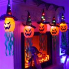 9.8ft 5pcs Halloween Led Pumpkin String Light Outdoor Waterproof Colorful Glowing Witch Hat Curtain Lights Colorful light