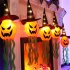 9 8ft 5pcs Halloween Led Pumpkin String Light Outdoor Waterproof Colorful Glowing Witch Hat Curtain Lights Colorful light
