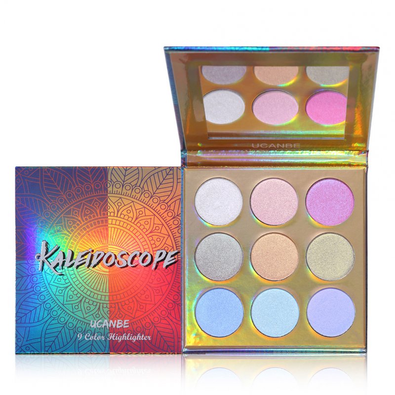9 Colors High-shine Glitter Highlighter Palette Shimmer Brilliant Rainbow Highligh Powder Kit