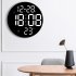 9 Inch Led Digital Alarm Clock Adjustable Brightness Remote Control Wall Clock For Bedroom Desk Bedside Black shell white light