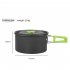 9 Pcs Outdoor Camping Cookware DS310 Picnic Cooking Set With Cooking Pot Frying Pan Kettle Plastic Bowl Spoon Rice Shovel Loofah Pouch Green  plus accessories 
