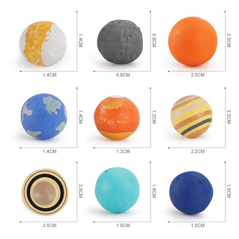 9 Pcs/set Simulation The Solar System Cosmic Planet System Universe Model Figures Teaching Science Educational Toys As shown