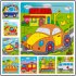 9 Slices Kids Wooden Vehicle Pattern Puzzles Jigsaw Baby Educational Learning Toy Excavator