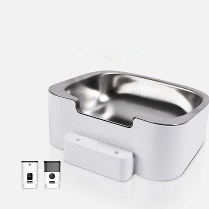 Pet Dog Bowls Beard Cervical Vertebra Protection Stainless Steel Food Water Feeder Bowl Accessories For Automatic Pet Feeder For big/small white Food Bowl