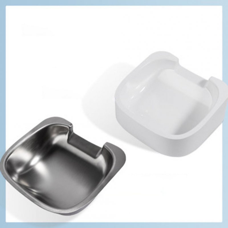 Pet Dog Bowls Beard Cervical Vertebra Protection Stainless Steel Food Water Feeder Bowl Accessories For Automatic Pet Feeder For big/small white Food Bowl