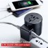 9 in 1 Portable Mobile Phone Charger Adapter Multi Country Plugs EU AU UK US Dual USB Travel Charger Rotary Switch  black
