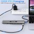 9 in 1 Usb C Hub Adapter With 4k Hdmi compatible Vga 100w Pd 3 Usb Ports 3 5mm Audio Jack SD TF Card Reader Multiport Docking Station silver gray