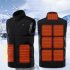 9 zone Heating Vest Intelligent Constant Temperature Winter Electric Warm Sleeveless Jacket Outdoor Medium Red
