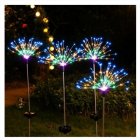 90/120 Leds High Brightness Ground Plug Solar  Lights Outdoor Lawn Fairy Lighting Lamp For Gardens Courtyards Weddings Decoration 120 lights, 4 colors
