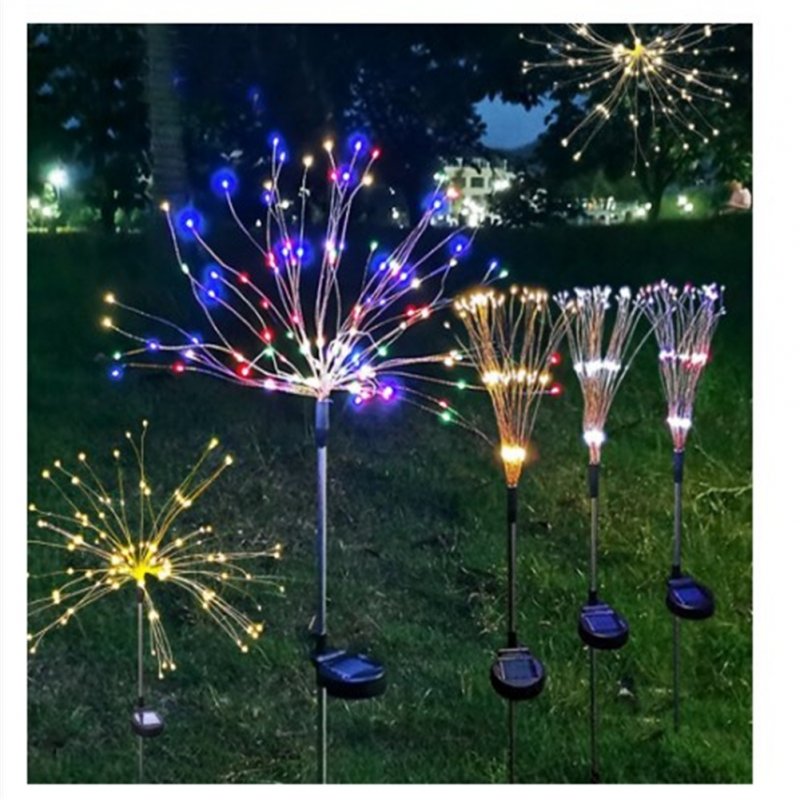90/120 Leds High Brightness Ground Plug Solar  Lights Outdoor Lawn Fairy Lighting Lamp For Gardens Courtyards Weddings Decoration 90 lights, 4 colors