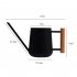 900ml Indoor Watering Can With Long Spout Comfortable Wooden Handle Stainless Steel Watering Can For Indoor Plants White