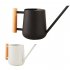900ml Indoor Watering Can With Long Spout Comfortable Wooden Handle Stainless Steel Watering Can For Indoor Plants White