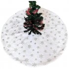 90cm/120cm Christmas Tree Skirt Snowflake Sequin Pattern Thicked Plush Xmas Ornaments For Indoor Outdoor Merry Christmas Holiday Party Decor silver sequins 120cm