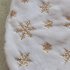 90cm Christmas Tree Skirt Snowflake Sequin Pattern Thicked Plush Xmas Ornaments For Indoor Outdoor Merry Christmas Holiday Party Decor gold sequins