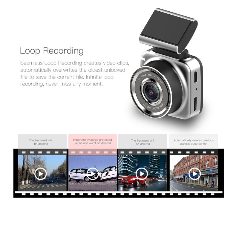 Anytek Dash Cam Camera 2 Inch Display Q2N 1080FHD Driving Recorder G-sensor Technology 200W Dash Cam Loop Recording 